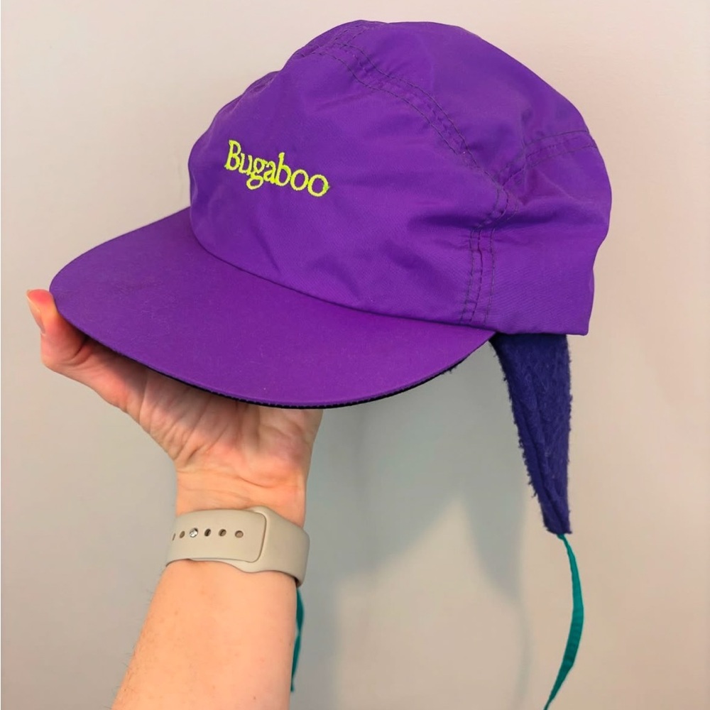 Vintage Columbia Bugaboo hard-to-find purple and teal fleece lined hat